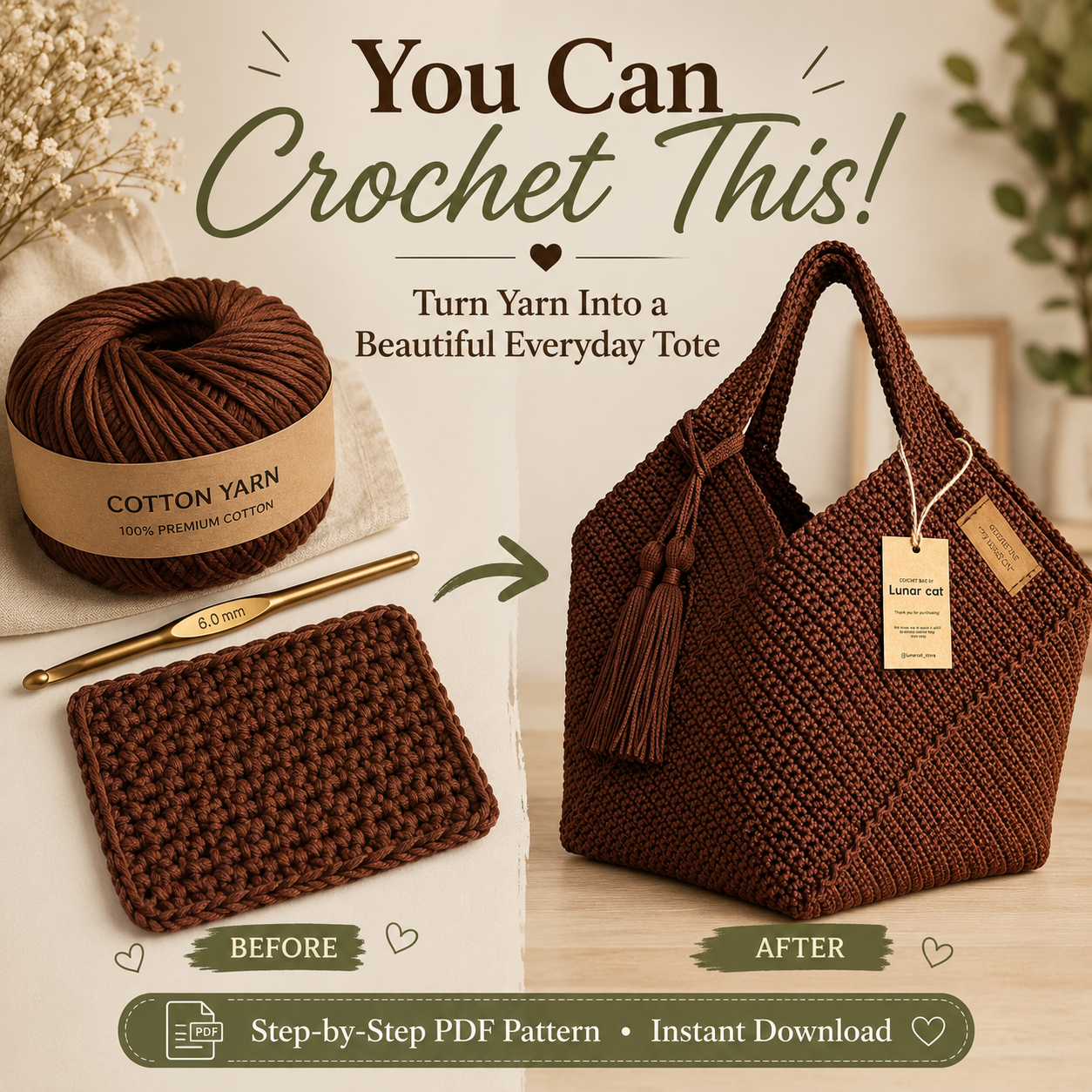 Reusable Crochet Tote Bag Pattern
