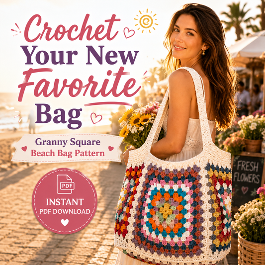 Granny Square Beach Bag Crochet Pattern