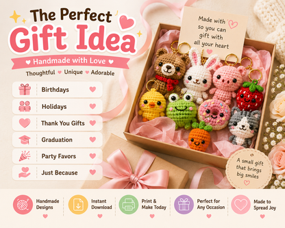 135 Keychain Amigurumi Crochet Pattern Bundle - The Crochet Nok